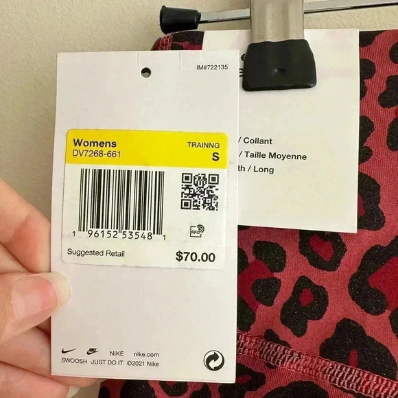 Nike Dri-FIT One Printed Midrise Full Length Leggings,Leopard Print Training,S - Picture 16 of 16